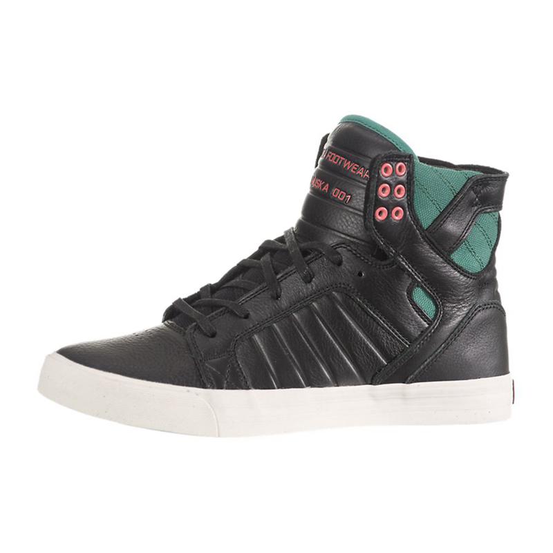 Buty Supra SKYTOP - Sneakersy Wysokie Damskie - Czarne Zielone (EPBR-86590)